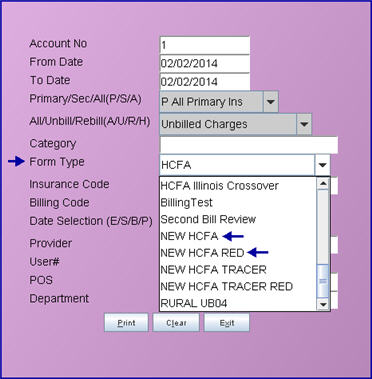 Form Type - NEW HCFA